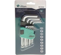 Набор коротких шестигранных ключей Nord-Yada с шаром, 9 предметов 1.5, 2, 2.5, 3, 4, 5, 6, 8, 10 мм ТМ Nord YADA