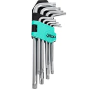 Набор Г-образных ключей Nord-Yada TORX 9 предметов T10, T15, T20, T25, T27, T30, T40, T45, T50 ТМ Nord YADA