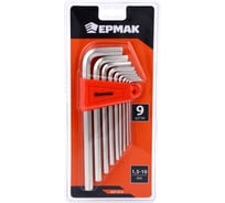 Набор ключей - шестигранников ЕРМАК 1,5-10мм, удл.,9шт. (014) 657-014
