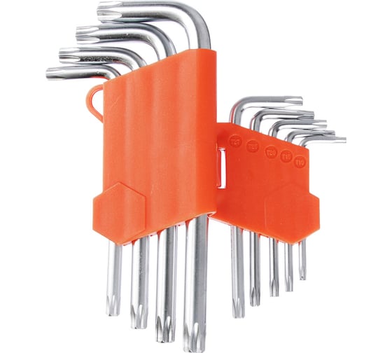Набор ключей ЕРМАК TORX-профиль 9 пр., T10 - T50, длина 95 - 220мм 657-188