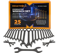 Набор ключей комбинированный MEGATOOLS 25 предметов MT-5261D36-41 BLACK(63969)