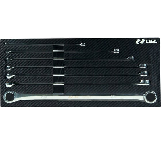 Набор ключей накидный экстрадлинных LIGE 7пр., (8x10, 11x13, 14x15, 16x17,18x19,20x21,22x24мм) в лож 384503 1