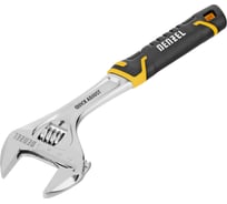 Ключ разводной Denzel 250мм, раскрытие до 38мм, CrV, с быстрым сбросом, кованый, TPR рукоятка 15743