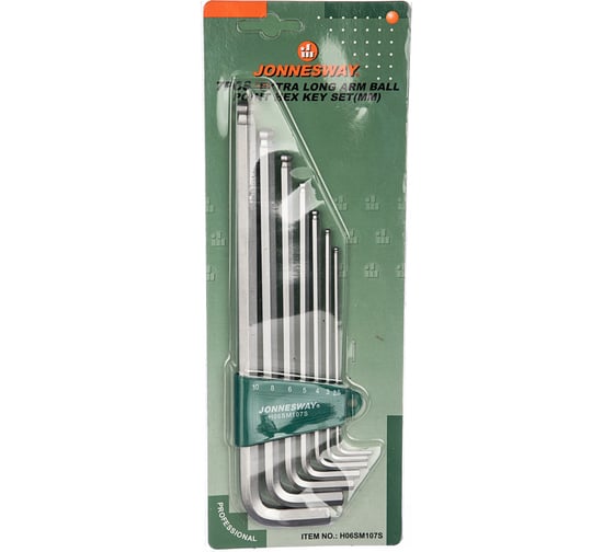 Комплект угловых шестиграников EXTRA LONG Jonnesway H06SM107S