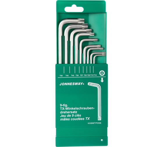 Комплект угловых ключей TORX Jonnesway H08MTP09S