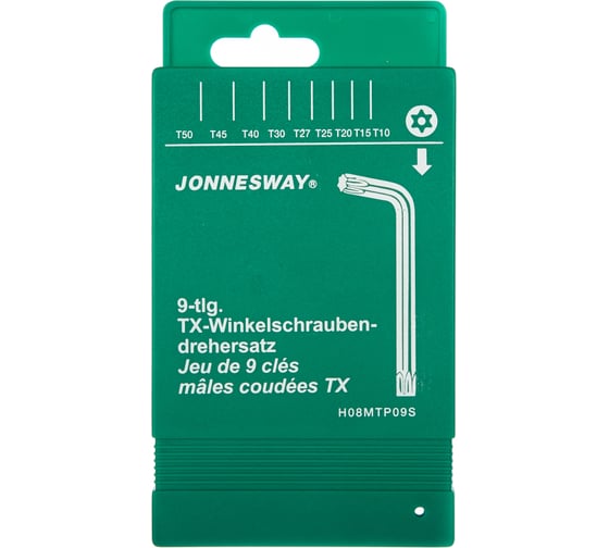 Комплект угловых ключей TORX Jonnesway H08MTP09S
