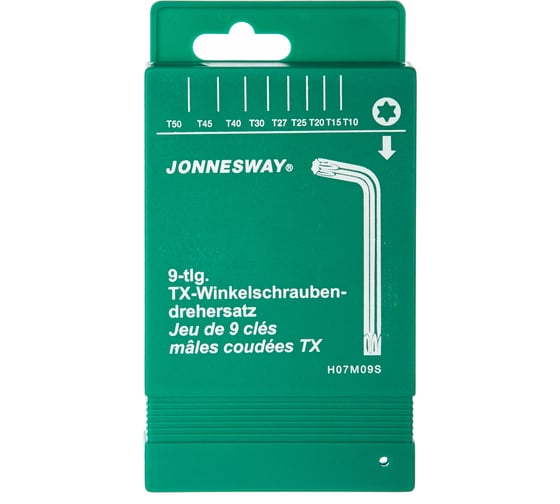 Комплект угловых ключей TORX Jonnesway H07M09S