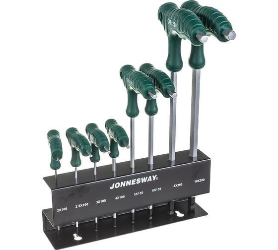 Комплект угловых двусторонних шестигранников Jonnesway H10MB08S