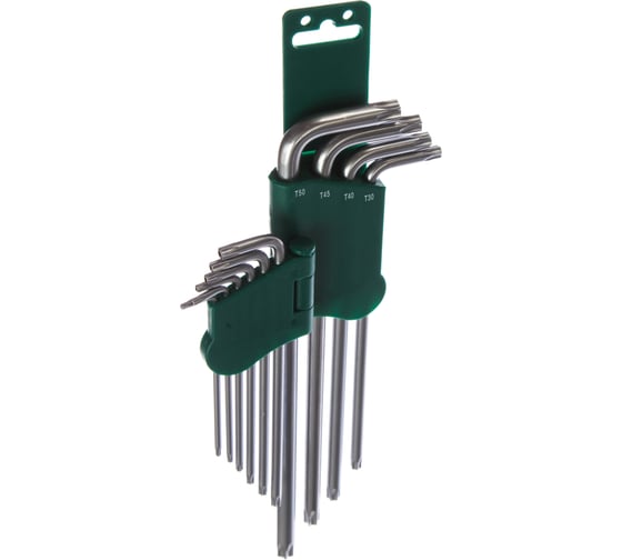 Комплект угловых ключей с центрированным штифтом EXTRA LONG TORX Jonnesway H08S110S
