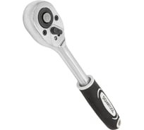 Трещотка реверсивная с двухкомпонентной резиновой рукояткой SIGMATOOL 3/8'' длина 205мм, 24зуб, оцинков. покрытие Sigmatool-80232(63410)