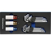 Набор шестигранных ключей и ударных головок NORDBERG 21 предмет в ложементе для тележки 241021T