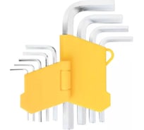 Ключи шестигранные FIT CrV сталь, 9 шт., 1,5-10 мм, в пластиковом держателе 64186