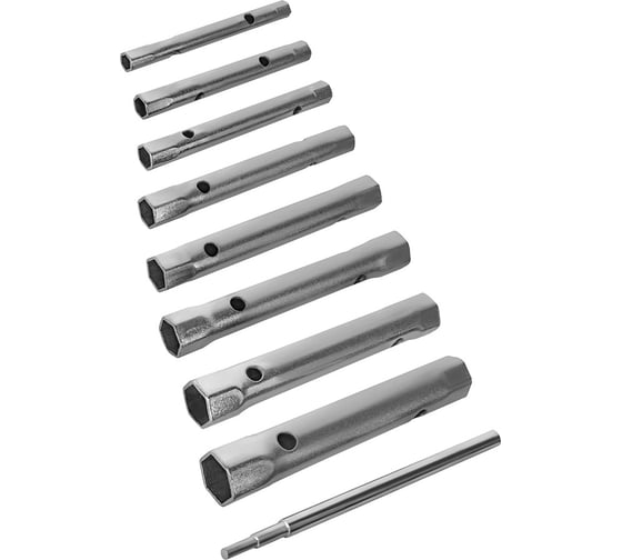 Набор ключей торцевых трубчатых КОБАЛЬТ 8 шт: 6 - 22 мм, вороток, чехол-скрутка 924-696 1