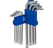 Набор ключей угловых удлинённых КОБАЛЬТ Tamper TORX: T10, T15, T20, T25, T27, T30, T40, T45, T50, CR-V, на подвесе 924-016