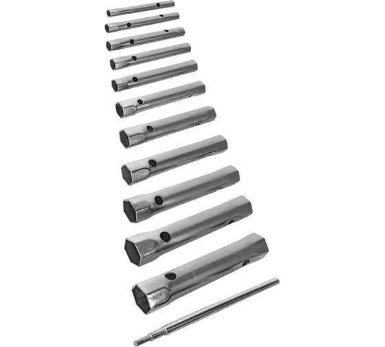 Набор ключей торцевых трубчатых КОБАЛЬТ 12 ШТ: 6 - 32 мм, вороток, чехол-скрутка 924-702 1