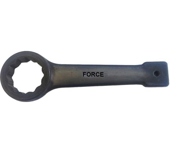 Ключ силовой кованый FORCE c накидной 12-ти гранной петлёй на 90мм и наковаленкой на рукоятке 79390