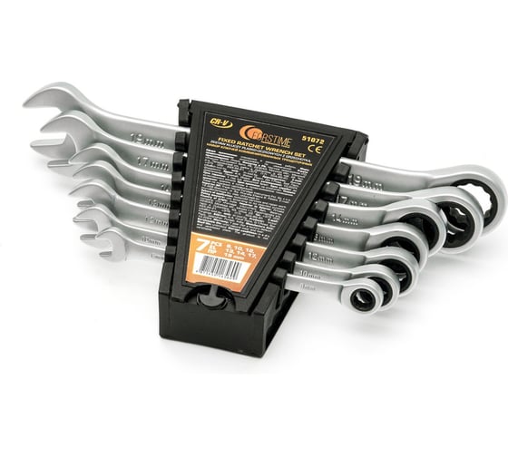 Набор ключей комбинированных трещоточных FORSTIME 7 предметов (8,10,12,13,14,17,19мм) FT-51072(59613)