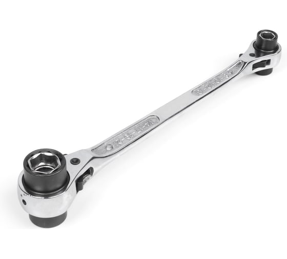Ключ накидной 8 в 1 трещоточный с реверсом DUEL 10-27 мм, длина 340 мм, 12481027