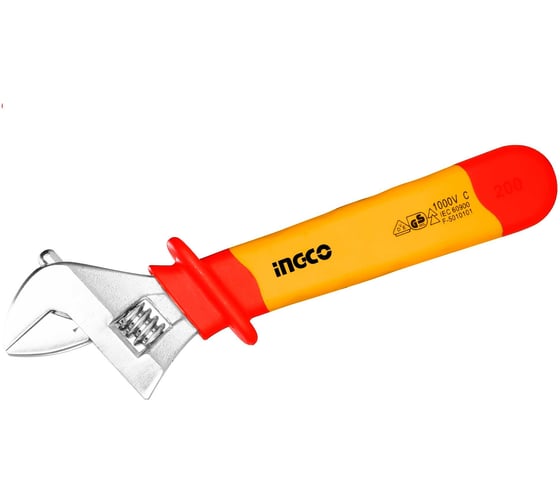 Диэлектрический разводной ключ INGCO 200 мм INDUSTRIAL HIADW081