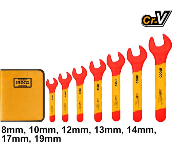 Набор диэлектрических рожковых ключей INGCO 7 шт. INDUSTRIAL HKISPA0701