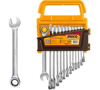 Набор комбинированных ключей с трещоткой INGCO 12 шт 8-19 мм (4/8) INDUSTRIAL HKSPAR1122