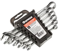 Набор рожково-накидных ключей ЕРМАК 6 предм. 8-17мм, полированные CRV, пластик холдер 736-096