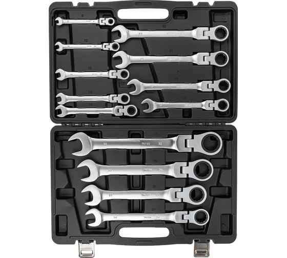 Набор ключей комбинированных трещоточных с шарниром Rockforce 13 предметов RF-10340(66504)