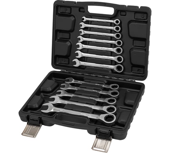 Набор ключей комбинированных трещоточных Rockforce 12 предметов RF-10337(66501)