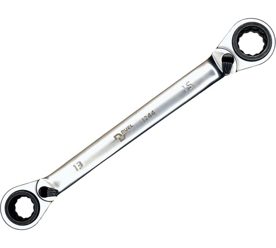 Ключ накидной 4 в 1 DUEL трещоточный с реверсом, 12-15 мм, длина 195 мм, 12441215
