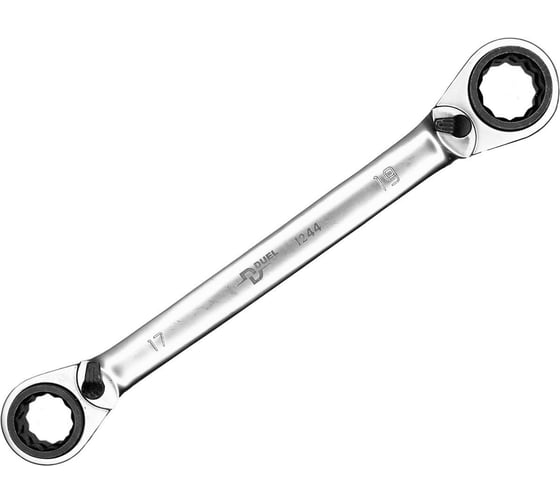 Ключ накидной 4 в 1 DUEL трещоточный с реверсом, 16-19 мм, длина 228 мм, 12441619