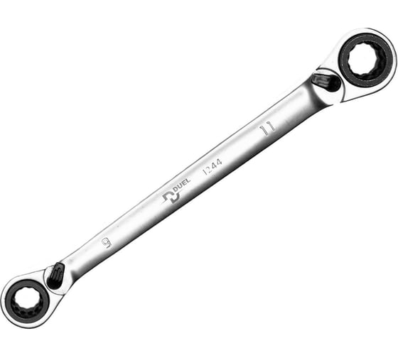 Ключ накидной 4 в 1  DUEL трещоточный с реверсом 8-11 мм, длина 160 мм, 12440811