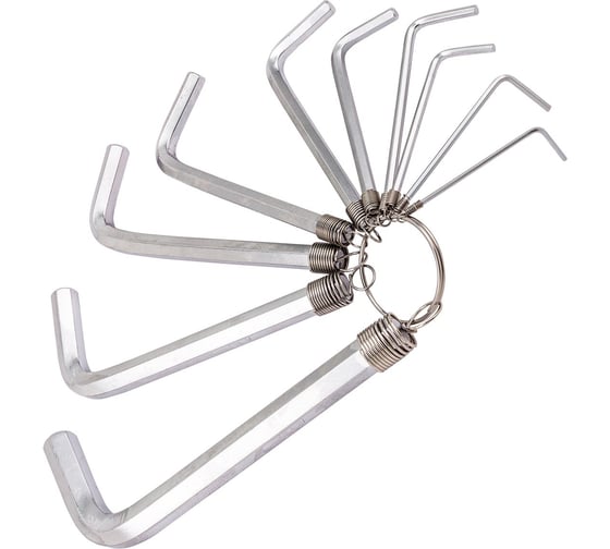 Ключи Г-образные 6-гранные JCB набор 10пр. (1.5, 2, 2.5, 3-8, 10мм) JCB-5102R(65624)