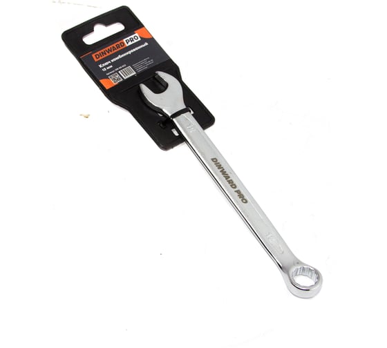 Ключ комбинированный DINWARD 12 мм, CrV, холодный штамп, пластиковый холдер 746059v