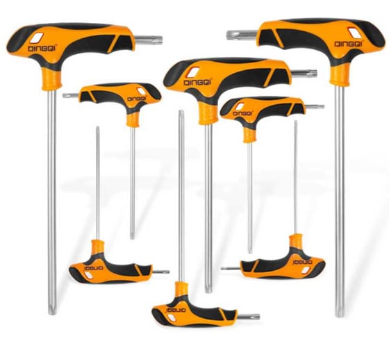 Набор шестигранных ключей DINGQI Torx, 8 шт., размеры T10/T15/T20/T25/T30/T40/T45/T50 17008