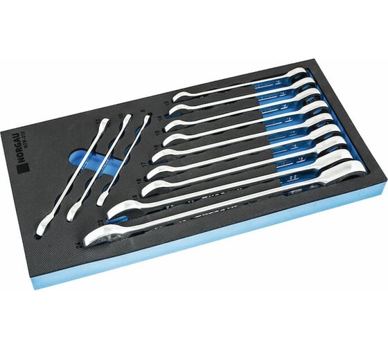 Набор ключей комбинированных с трещоткой NORGAU 14шт., в ложементе 400х200мм, тип N7R-014, 060240814