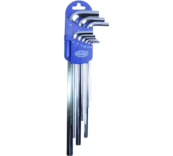 Набор шестигранников угловых экстрадлинных Licota 9 предметов, 1,5-10 мм 2HW30091DPM