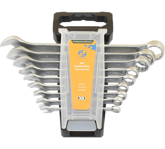 Набор ключей Комбинир. CNIC из 9-ти шт. рожк. и накид. 8 - 22 CrV на клипсе 088 76463