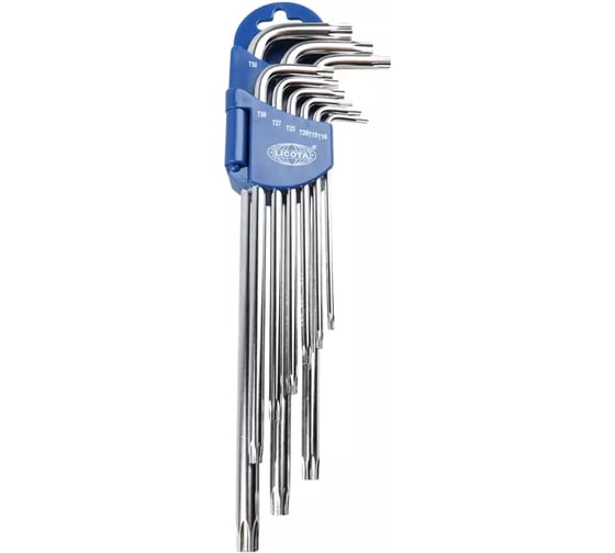 Набор торксов Licota угловых экстрадлинных с отверстием 9пр. T10-T50 2TF30091DPM