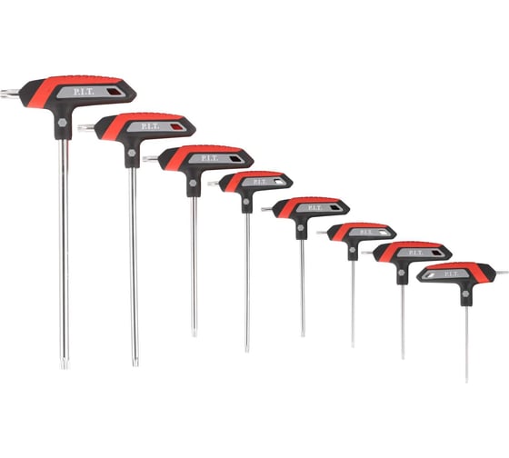 Набор ключей P.I.T. TORX ADVANCE (8 шт, Т-образная рукоятка, 2 стержня, Torx, Cr-V) HHEW03-T008