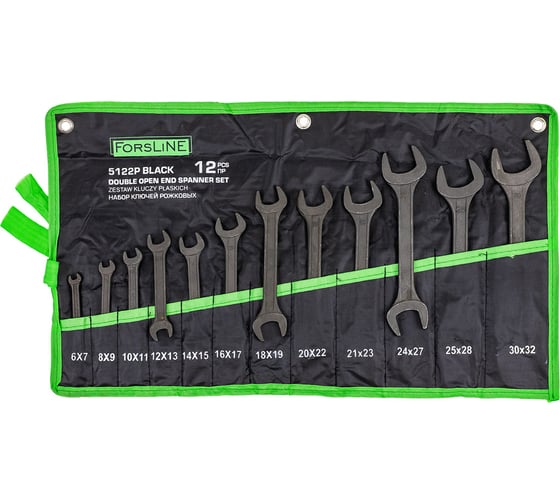 Набор ключей рожковых ForsLine 12 предметов FL-5122P BLACK(67585)