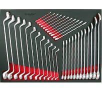 Набор комбинированных и накидных изогнутых ключей AmPro 35пр, в мягком ложементе T40174