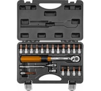 Динамометрический ключ NEO Tools 1/4", 5-25 Нм, набор 21 шт.