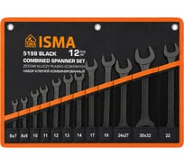 Набор ключей комбинированный 12пр. ISMA ISMA-5198 BLACK(68300)