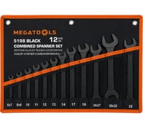 Набор ключей комбинированный 12пр. MEGATOOLS MT-5198 BLACK(68303)