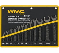 Набор ключей комбинированный 12пр. WMC TOOLS WMC-5198 BLACK(68299)