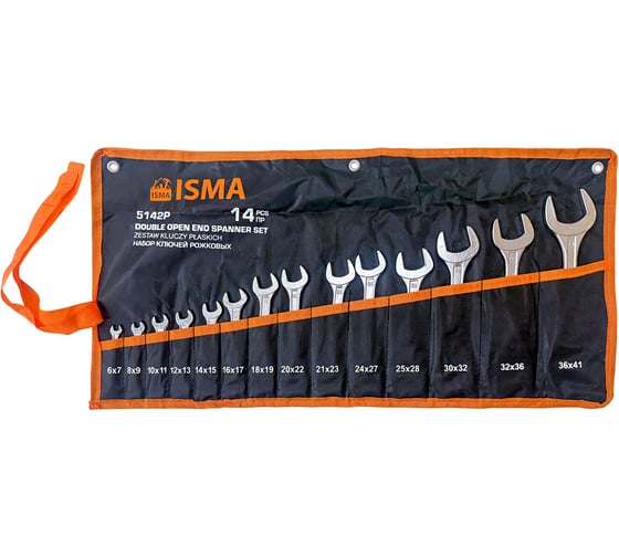 Набор ключей рожковых 14пр. ISMA ISMA-5142P(68179)