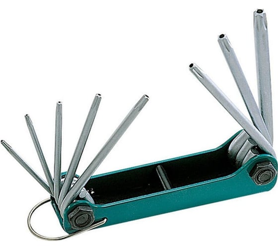 Набор раскладных звездообразных ключей Fibox Torx с отверстиями 8PK-021L