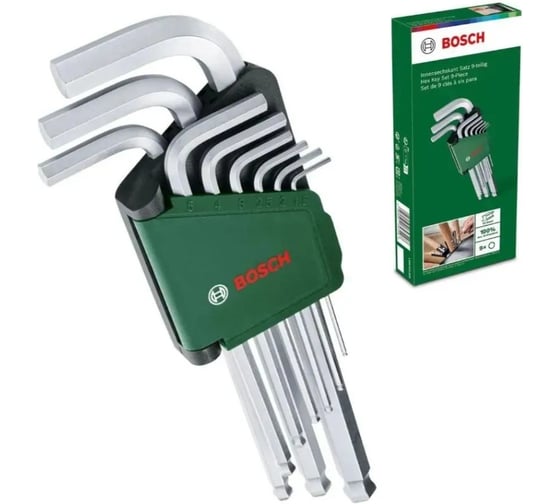 Набор шестигранных ключей Bosch 9 шт. 1600A02BX9