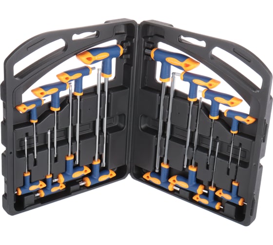 Набор ключей Т-образных LIGE TORX 6-гр. шаром,16пр., (Hex:2,2.5,3,4,5,6,8,10,; Torx:T10-T30,T40-T50) 759456