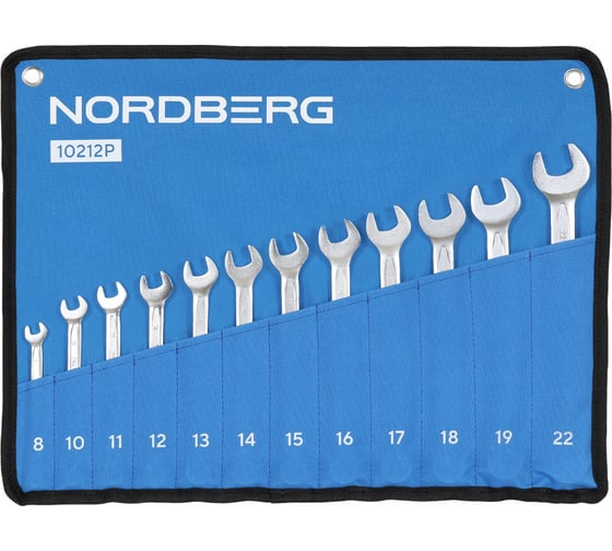 Набор ключей комбинированных NORDBERG, 12 предметов, 8-22 мм 10212P